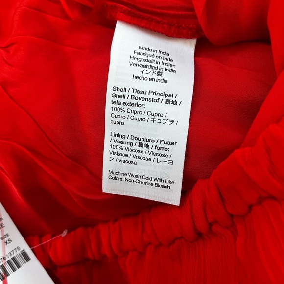 J Crew Skirt Gwyneth Layered Slip Skirt Red Crinkle Chiffon Size XS Midi - Picture 6 of 6